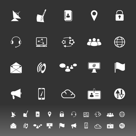 Communication icons on gray background, stock vectorのイラスト素材