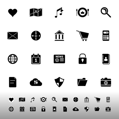 General application icons on white background, stock vectorのイラスト素材
