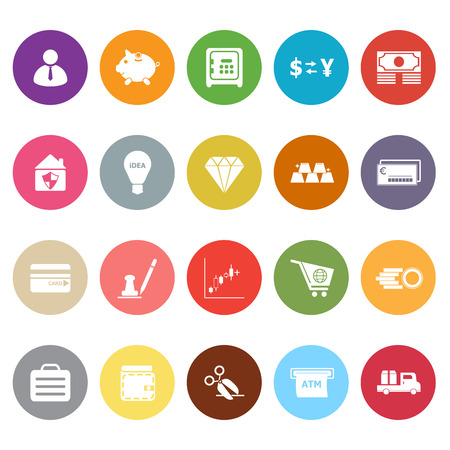 Money flat icons on white background, stock vectorのイラスト素材