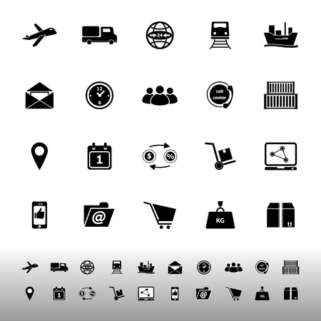 Logistic icons on white background, stock vectorのイラスト素材