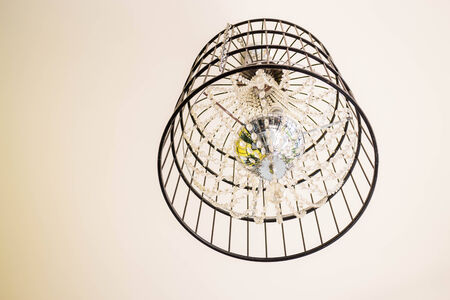 Crystal chandelier decorated in vintage house