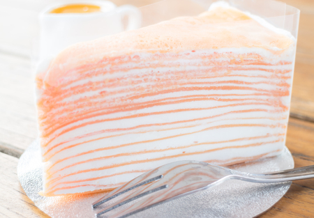 Homemade crepe cake with orange sauce, stock photoの写真素材