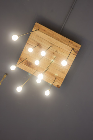 Beautiful vintage lighting decored ceiling, stock photoの写真素材
