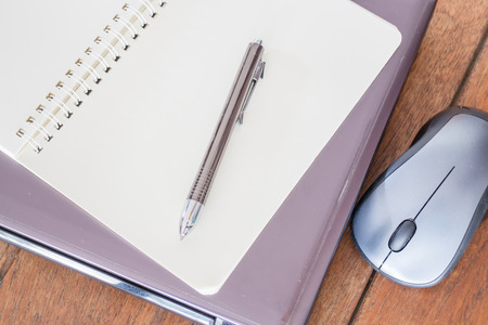 Simple stationary on table at workplaceの写真素材