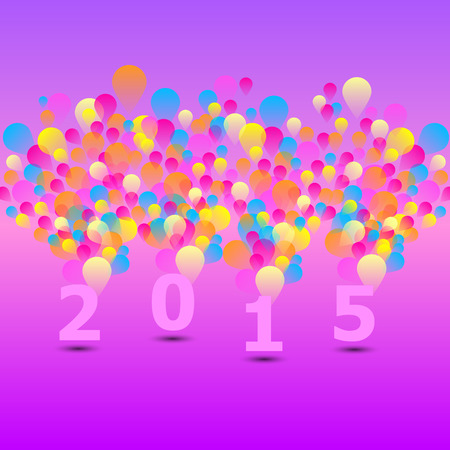 Beautiful card with present and colorful balloon, stock vectorのイラスト素材