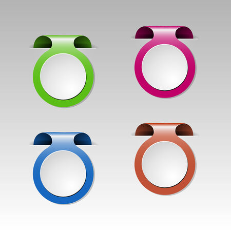 Set of colorful metalic clip, stock vectorのイラスト素材