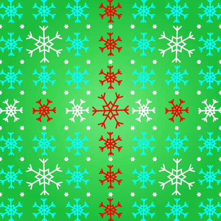 Create snowflake on green pattern background, stock vectorのイラスト素材