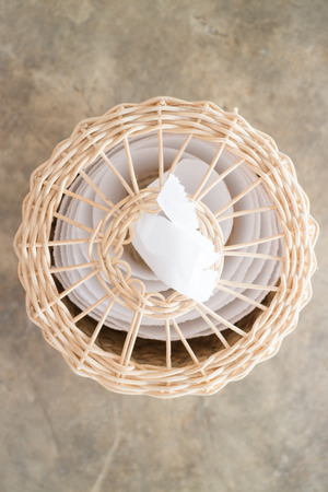 Top view of tissue paper craft box, stock photoの写真素材