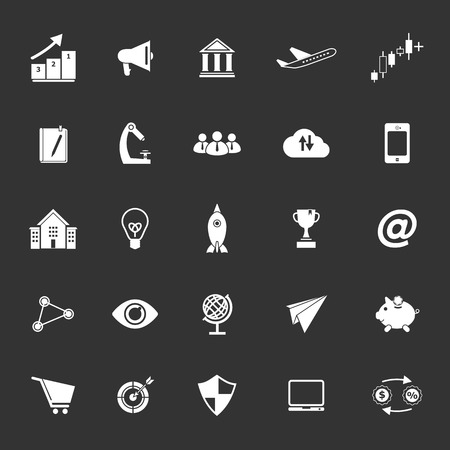 Startup business icons on gray background, stock vectorのイラスト素材
