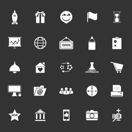 Business start up icons on gray background stock vectorのイラスト素材