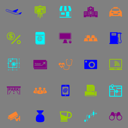 Application fluorescent color icons, stock vectorのイラスト素材