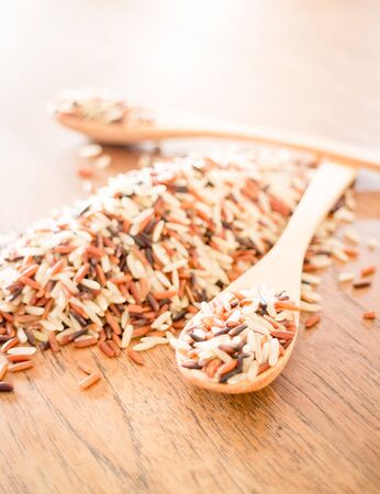 Multi whole grain of organic jusmine riceの写真素材