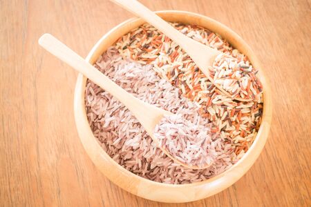 Organic multi whole grain of jusmine riceの写真素材