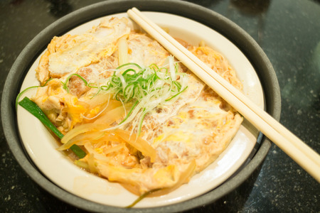 Japanese fried pork chop with rice stock photoの写真素材