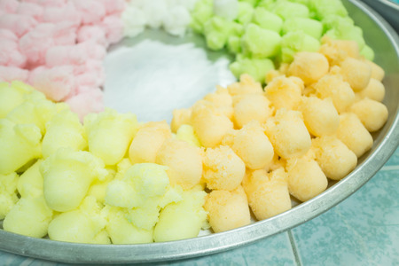 Thai style steamed cup cake, stock photoの写真素材