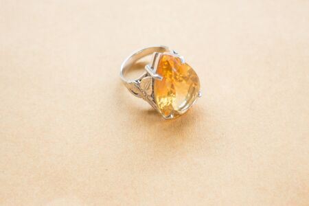 Yellow gem stone jewellery ring, stock photoの写真素材