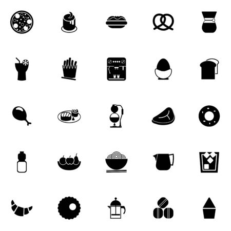 Easy meal icons on white background, stock vectorのイラスト素材