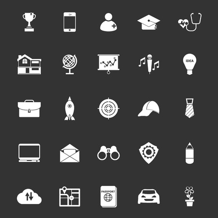 Job description icons on gray background, stock vectorのイラスト素材