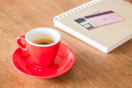 Coffee break on business work table, stock photoの写真素材