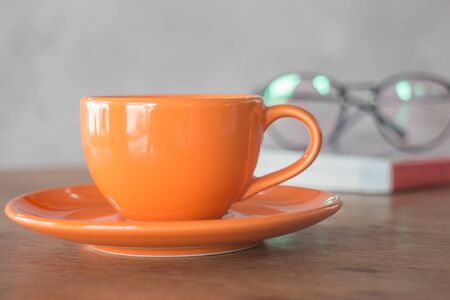 Orange mug cup of coffee, stock photoの写真素材