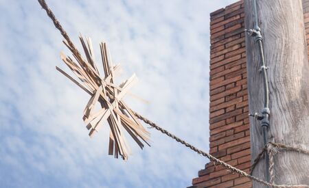 Sky and old brick wall,stock photoの写真素材