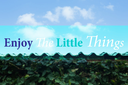Enjoy the little things inspirational and motivational quotep, stock photoの写真素材
