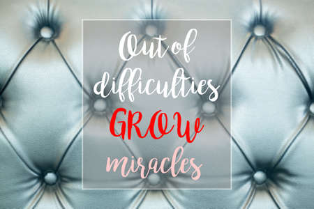 Genuine leather background with inspiration quote, stock photo