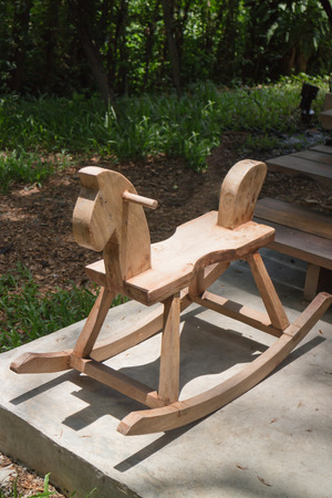 Children toy of wooden rocking horse, stock photoの写真素材