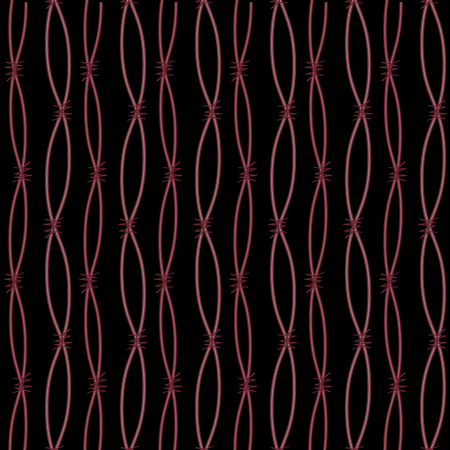 Brown barbed wire on black background, stock vectorのイラスト素材