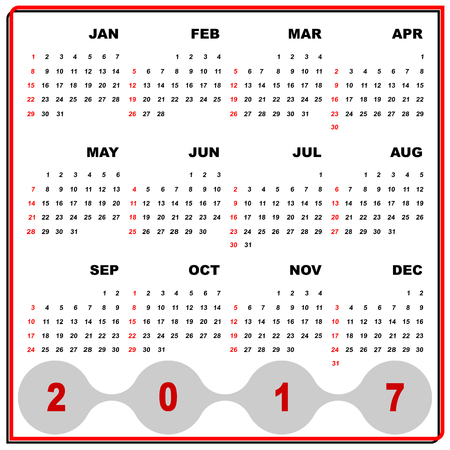 Business frame vector template of 2017 calendar, stock vectorのイラスト素材