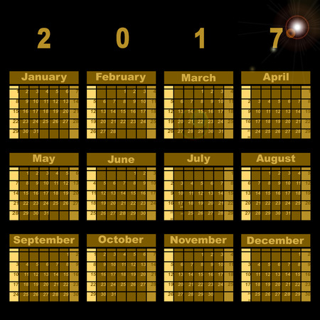 Gorgeous demo 2017 calendar templateのイラスト素材