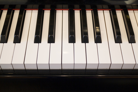 Piano keyboard close up player viewの写真素材