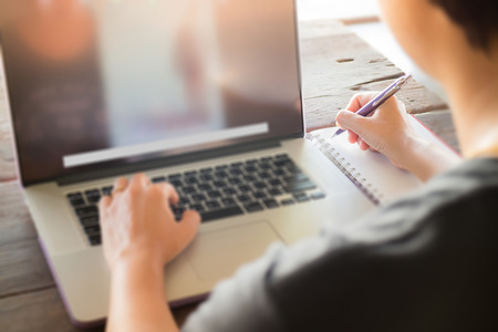 Online business woman working at home, stock photoの写真素材