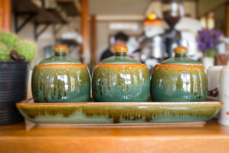 Group Of Clay Ceramic Cups, stock photoの写真素材