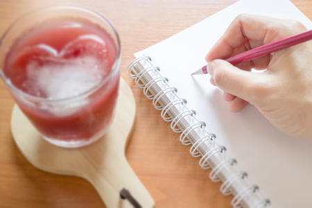 Mix Fruit Juice On Writer Work Table, stock photoの写真素材