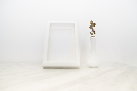 Beautiful And Clean White Mable Table, stock photoの写真素材