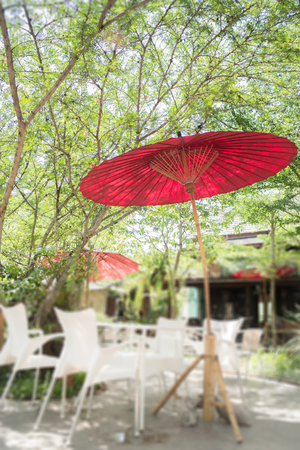 Outdoor Table And Chair In Garden, stock photoの写真素材