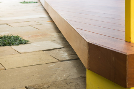 Abstract empty interior wooden stage corner, stock photoの写真素材
