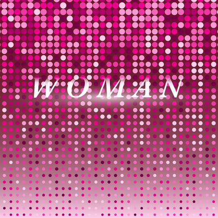 Woman on pink dot halftone abstract background, stock vectorのイラスト素材