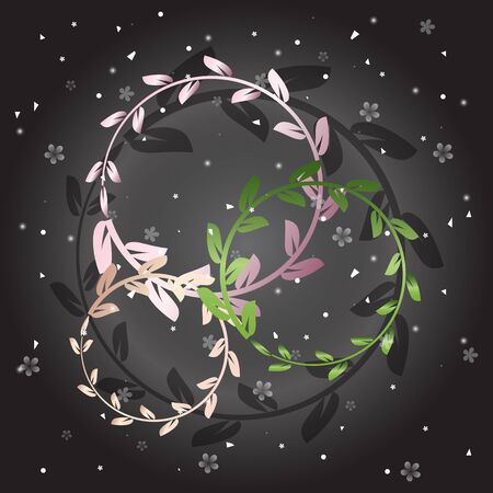 Created shiny laurel wreath on grey background, stock vector.のイラスト素材