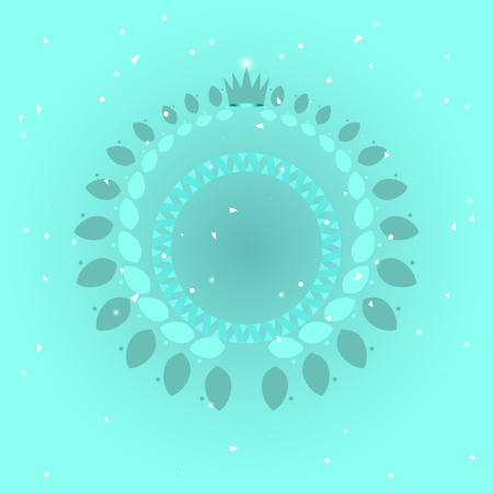 Laurel wreath crown on turquoise background, stock vectorのイラスト素材