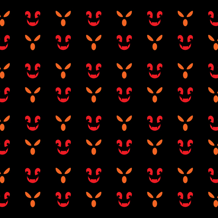 Fearful face created halloween pattern background, stock vectorのイラスト素材