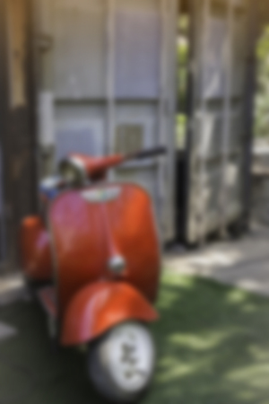 Blur vintage retro red motorcycle, stock photoの写真素材