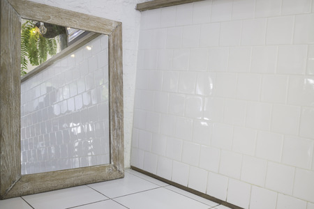 Minimal style interior decorated with mirror, stock photoの写真素材