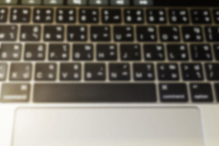 Blur laptop or notebook computer keyboard vintage concept, stock photoの写真素材
