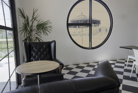 Furniture set in hipster cafe, stock photoの写真素材