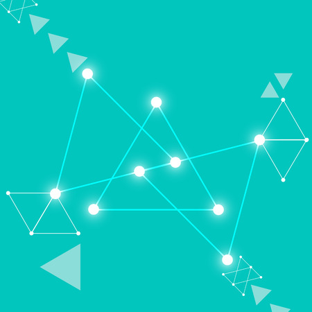 Connected dot on triangle abstract background, stock vectorのイラスト素材