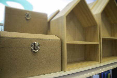 Mini box sale on shelf, stock photoの写真素材