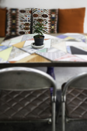 Exterior seat in the garden, stock photo