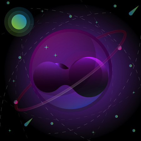 Illusion planet creativity abstract background, stock vectorのイラスト素材